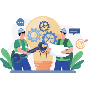 Illustration de travail de groupe pour un nouveau projet ammoniac