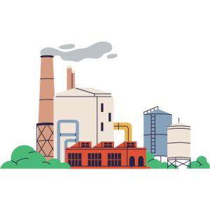 Illustration d'une usine de production ammoniac