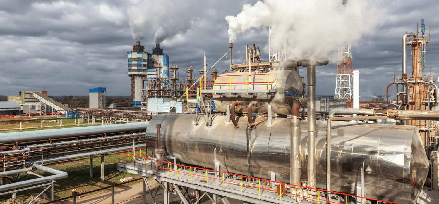 Photo d'une usine de production d'ammoniac